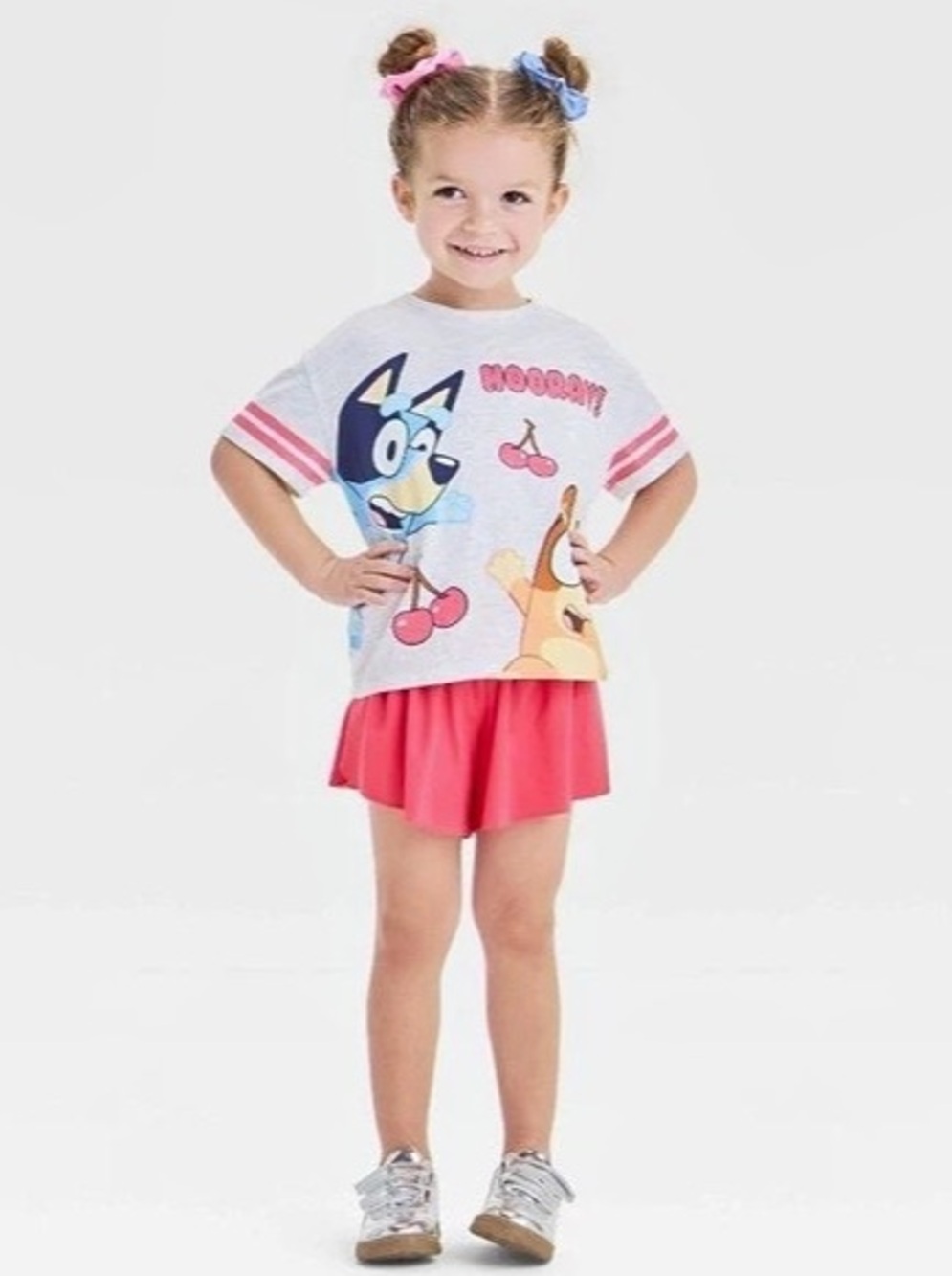 Bluey and Bingo 2-Piece T-Shirt & Shorts Set Pink & Gray
